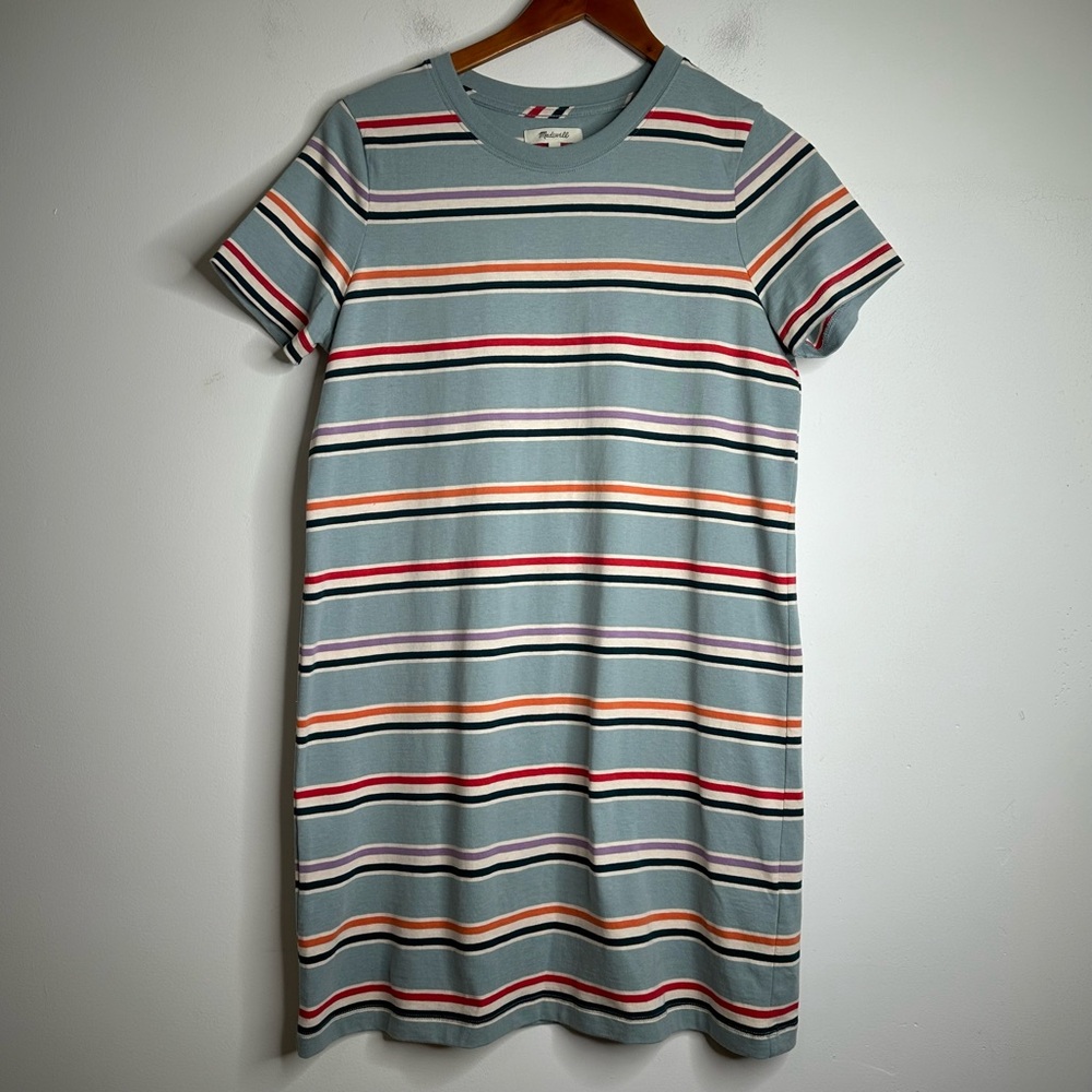 Madewell Women’s Tee Dress in Alchester Stripe Size Small - Picture 3 of 9